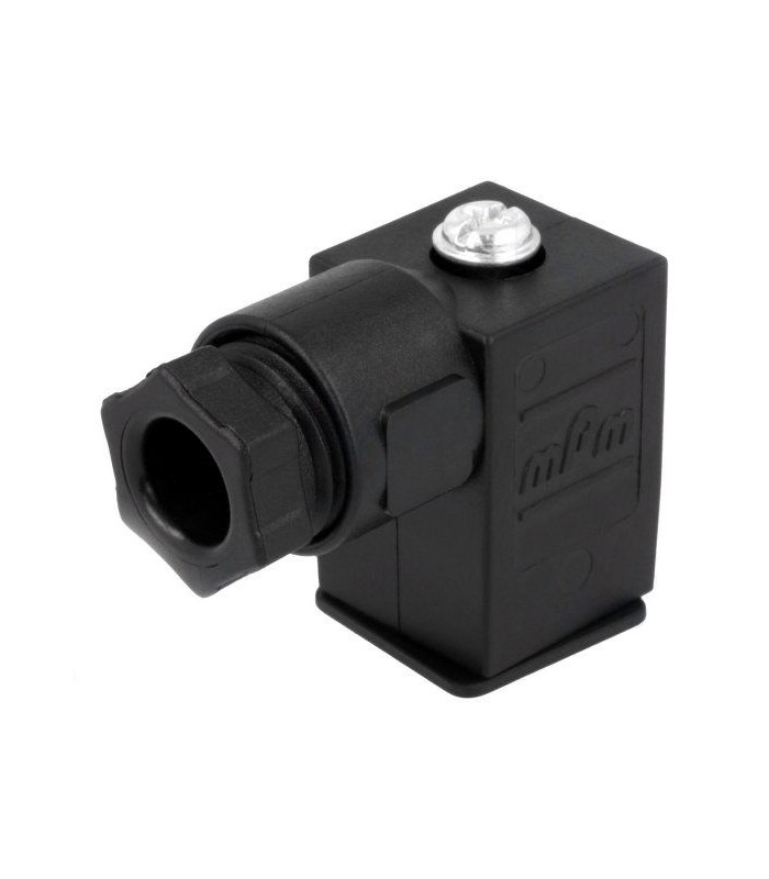 mPm® Connector for electrovalve Black 2 + Ground Square 9.4mm