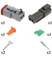 Kit connettore serie DT maschio femmina 2 vie E003