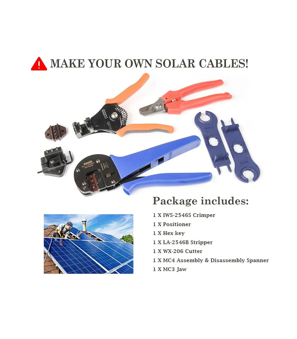 Kit de crimpado para cables solares MC3 MC4