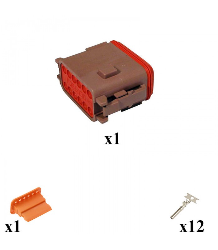 Kit Connector DT series male 12 Way P012 Brown