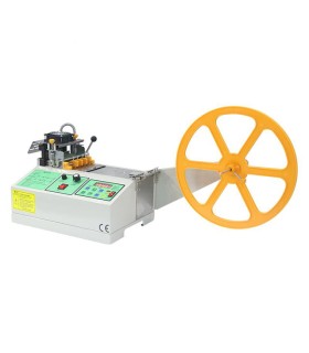 Macchina automatica per il taglio a misura a caldo e a freddo per etichette, nastri e materiali in nylon