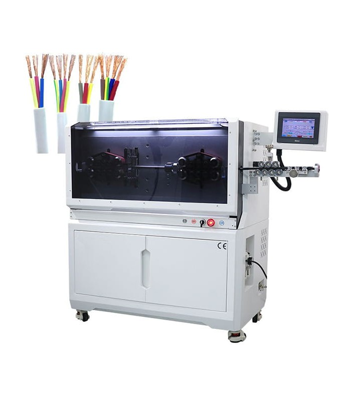 Automatische Maschine zum Schneiden und Abisolieren von ein- und mehradrigen Kabeln