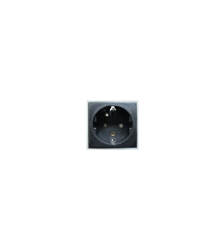 Schuko-Steckdose „reduziert“ 250V 10/16A schwarzes Panel