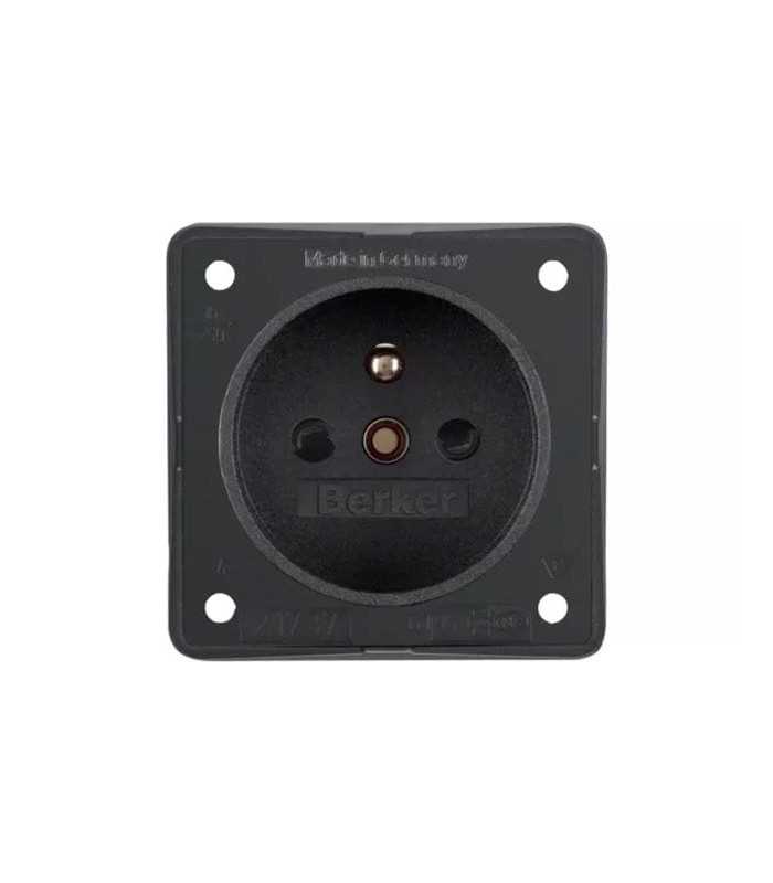 Schuko socket 250V 16A for black panel