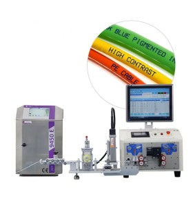 Machine automatique de coupe et dénudage de câbles unipolaires (2-50 mm²) pilotée par logiciel + marqueur jet d'encre
