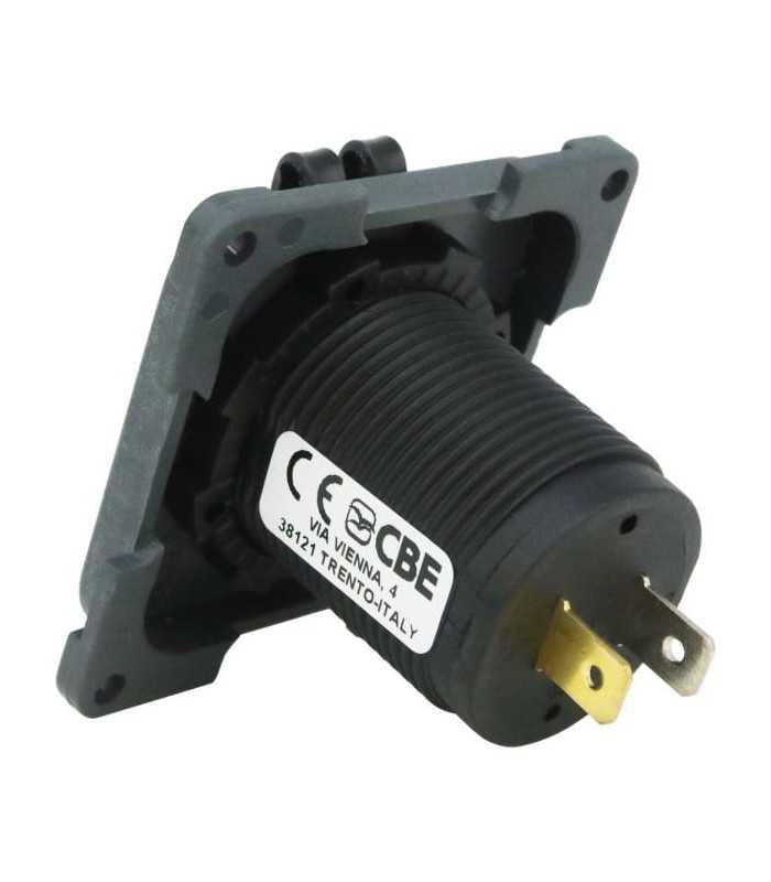 Doppelte USB-Buchse 1A/2,1A 5V mit 4-Loch-Befestigungskappe in Schwarz