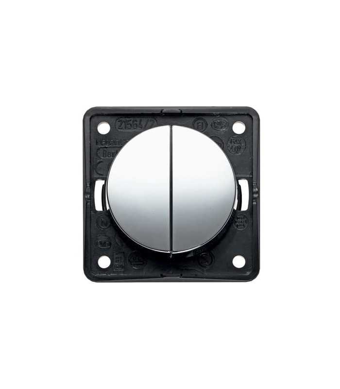 Integro series double switch 250V IP20 with polished chrome panel