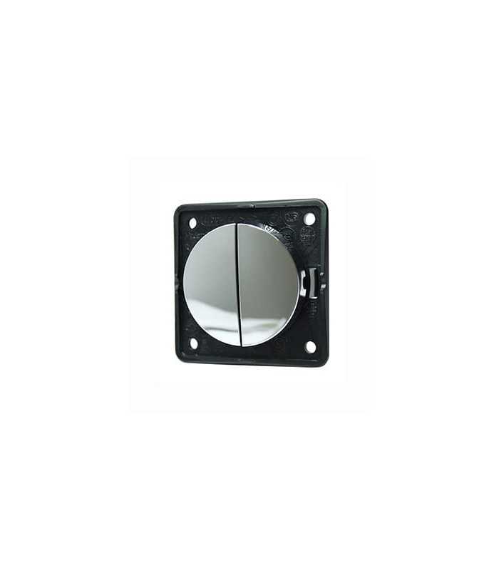 Integro series double switch 250V IP20 with polished chrome panel