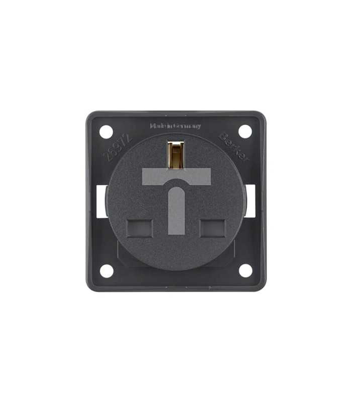 UK-Einbausteckdose „Integro“ Serie 250V dunkelgrau anthrazit