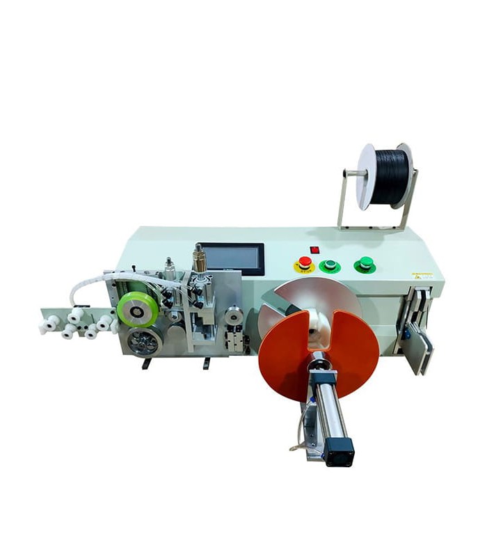 Machine for cutting to size, winding with and without spool and automatic tying of Ø1-8mm cable
