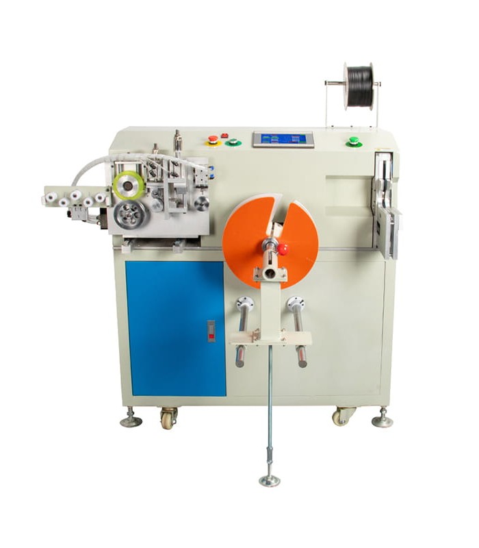 Machine pour couper sur mesure, enrouler avec et sans bobine et attacher automatiquement des câbles Ø1-20mm