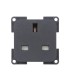 Reduced size 250V 13A black panel UK socket