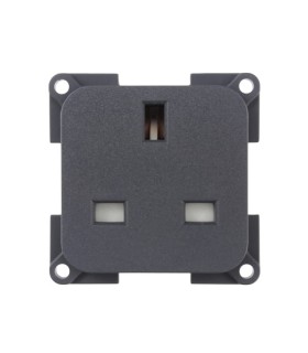 Reduced size 250V 13A black panel UK socket