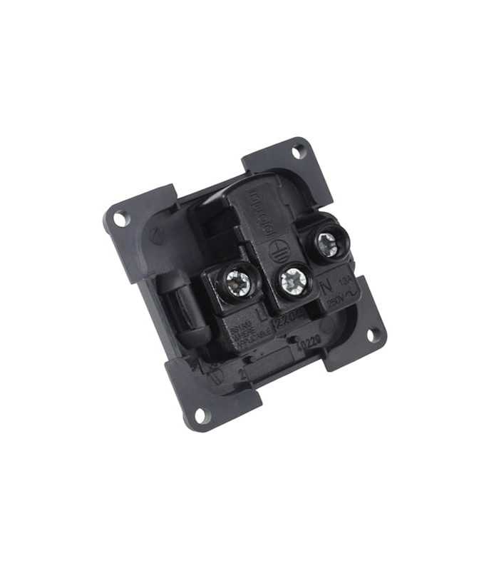 Reduced size 250V 13A black panel UK socket