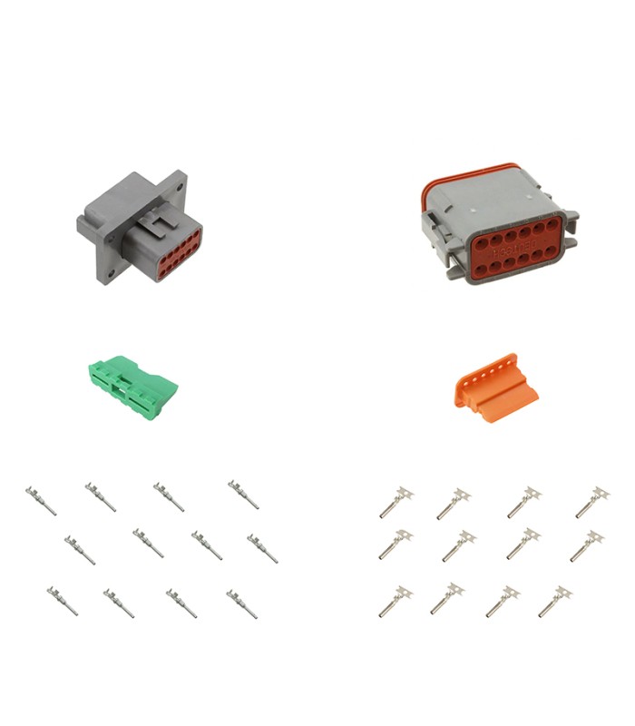 Kit Connector DT series male female 12 Way for panel