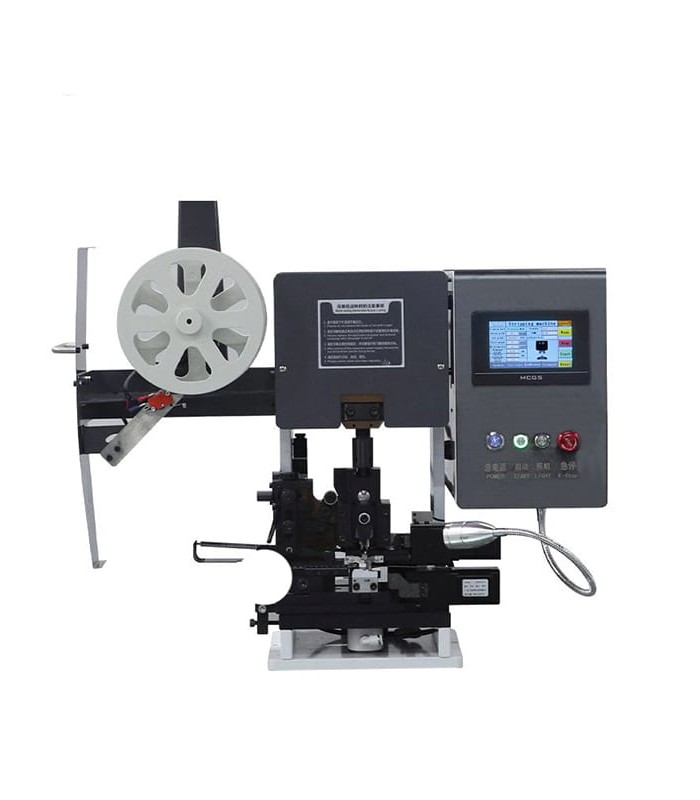Automatic machine for stripping and crimping terminals with side taping section 32-20 AWG