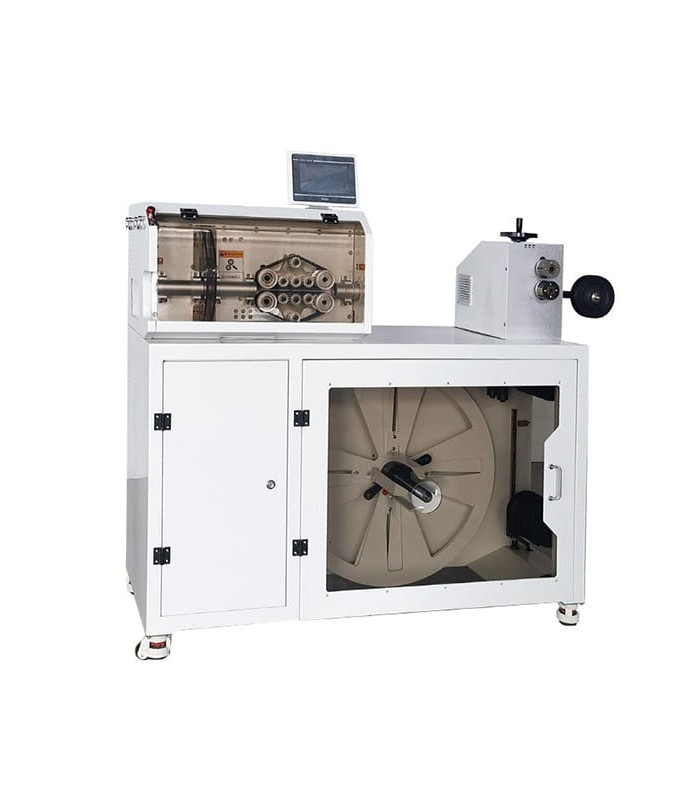 Machine for automatic cutting of corrugated pipe with power supply and support base