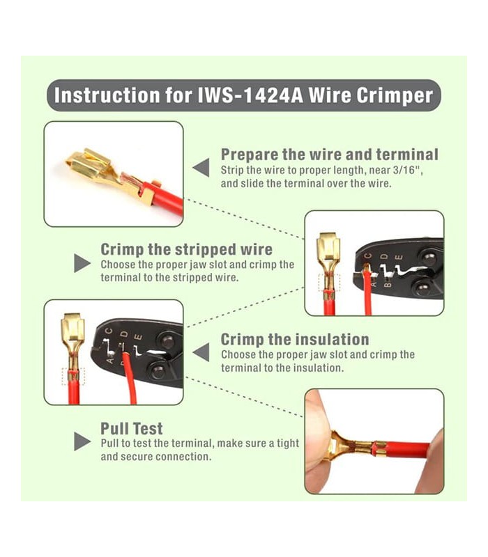 Pince à sertir pour bornes non isolées (Molex, Delphi, AMP, Deutsch)
