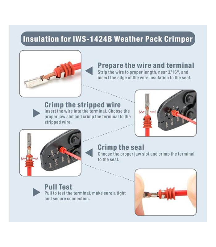 Pinza a crimpare per terminali non isolati (Weather Pack, Metri-Pack, Delphi, AMP/Tyco e Deutsch)