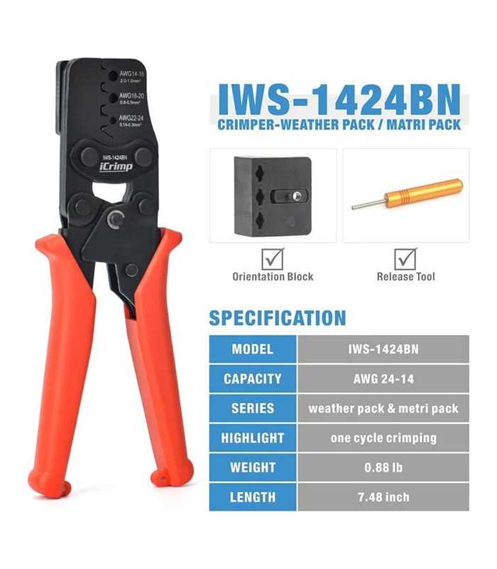 Mechanische Presshandzangen für Kontact Weather-pack oder Metri-Pack AWG 24-14