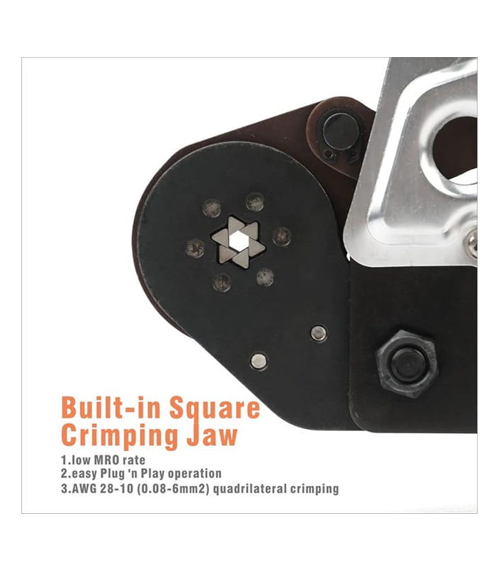 Alicate neumático para crimpado hexagonal de punteras de cable (0,25–6 mmq)