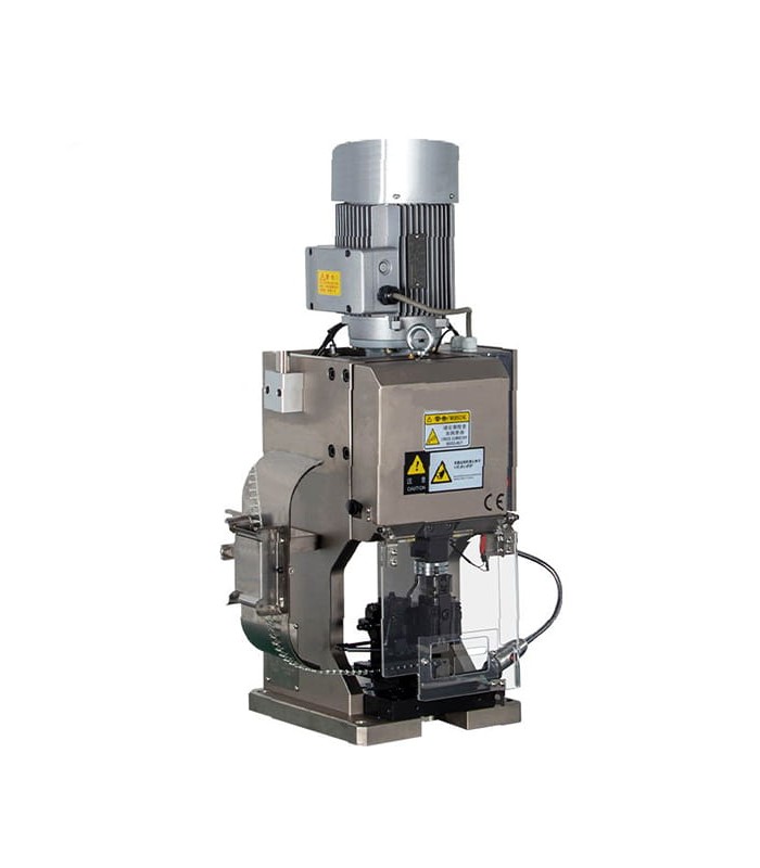 Máquina automática para pelar y prensar terminales con encintado vertical sección 0-16mmq