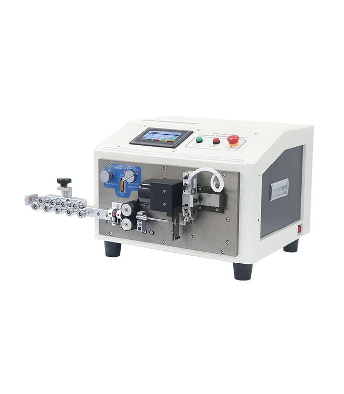 Automatic machine for cutting and stripping single core cables from 1 to 6 mm² with extremely short lengths