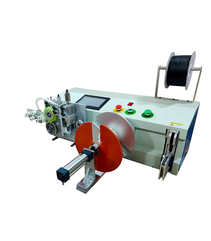 Macchina per il taglio a misura, avvolgimento con e senza bobina e legatura in automatica di cavo Ø1-8mm
