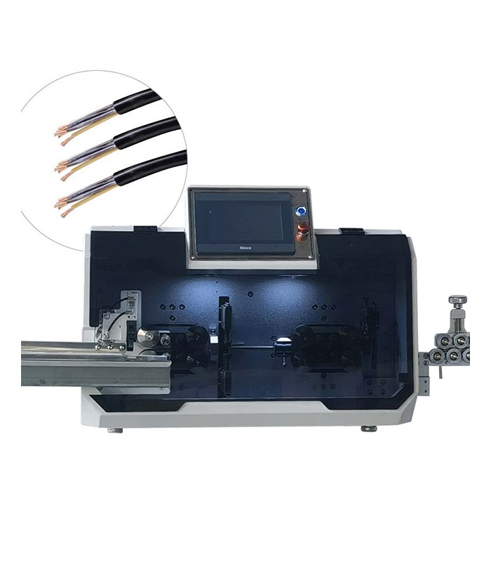 Automatische Maschine zum Schneiden und Abisolieren von ein- und mehradrigen Kabeln
