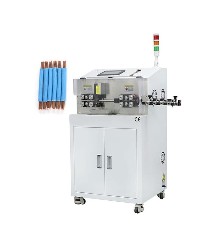 Machine automatique pour couper et dénuder les câbles unipolaires et multipolaires avec banc (1.5-50 mmq)