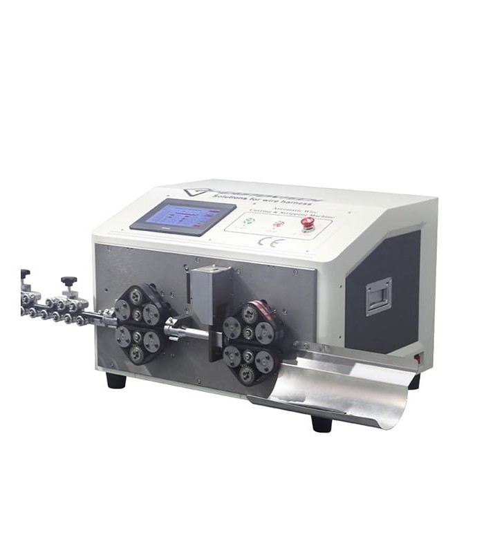 Automatische Maschine zum Schneiden und Abisolieren von einadrigen Kabeln (2 - 35 mmq)