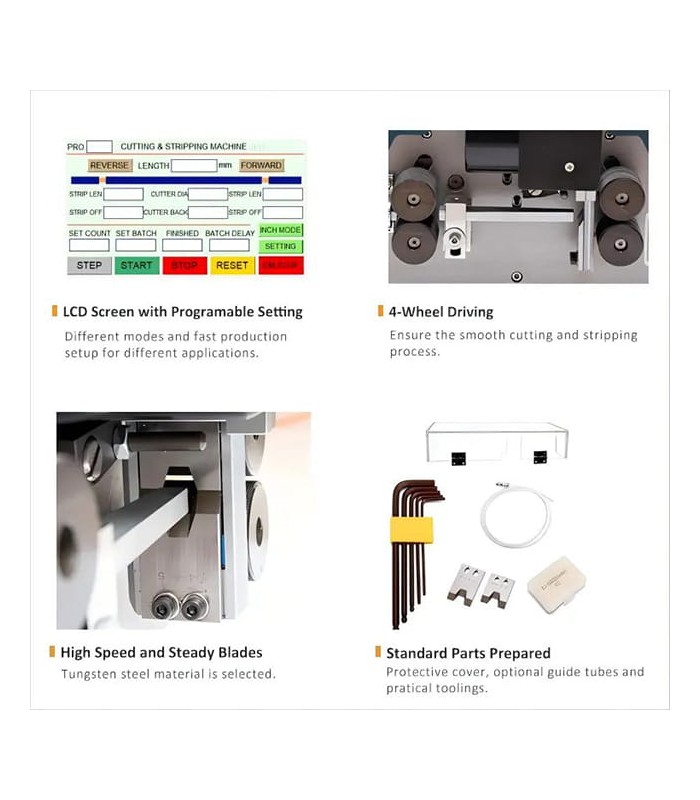 Máquina automática para cortar, pelar y pelar 2* cables bipolares (0,3 - 2 mmq)