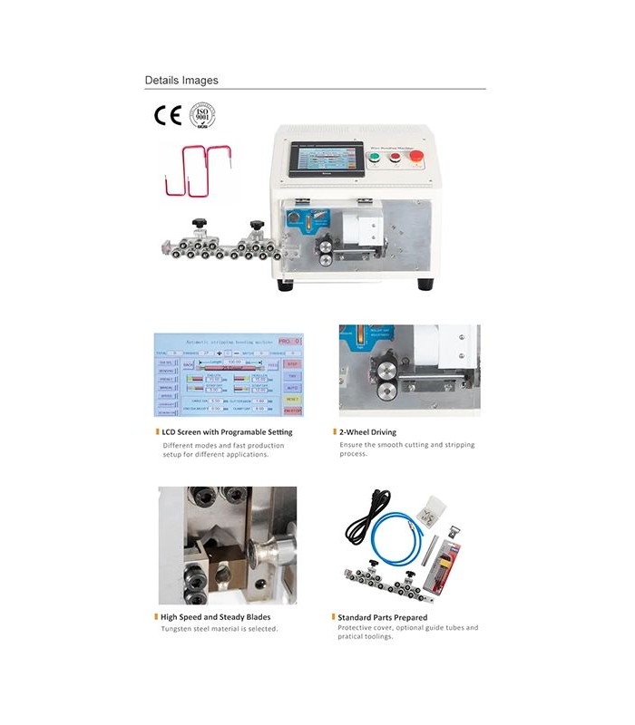 Máquina automática para cortar, pelar y doblar cables unipolares rígidos unipolares (1 - 6 mmq)