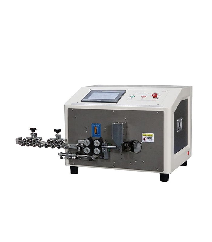 Machine automatique pour couper, dénuder et plier les câbles unipolaires rigides unipolaires (1 - 25 mmq)