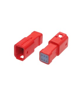 Connettore JWPF femmina  porta maschio 6 vie rosso