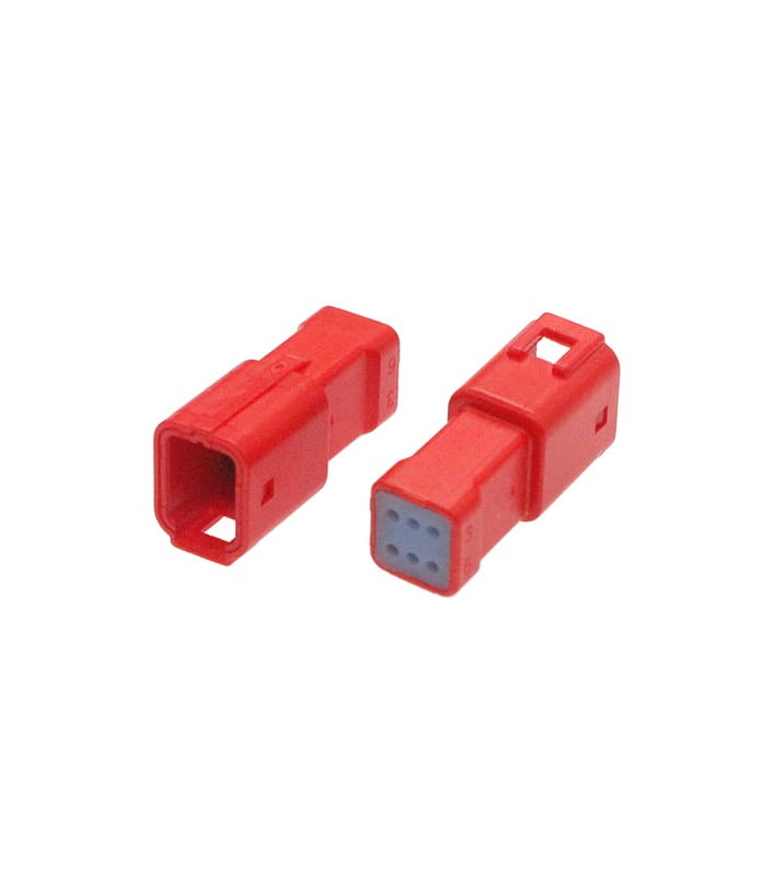 Conector JWPF hembra 6 vìas rojo