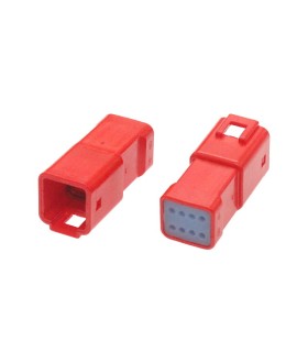 Connettore JWPF femmina  porta maschio 8 vie rosso