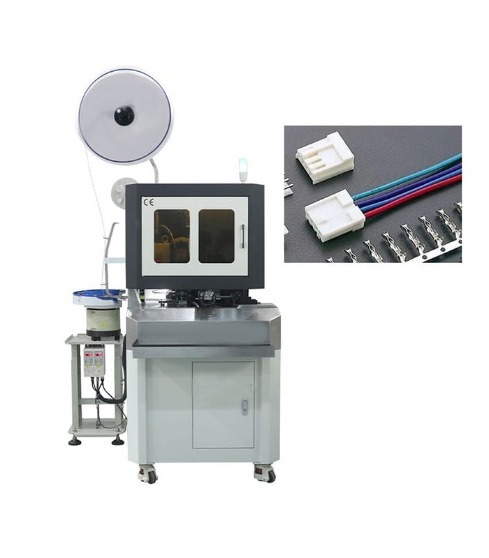 Automatische Crimpmaschine, die den Stecker einseitig einführt