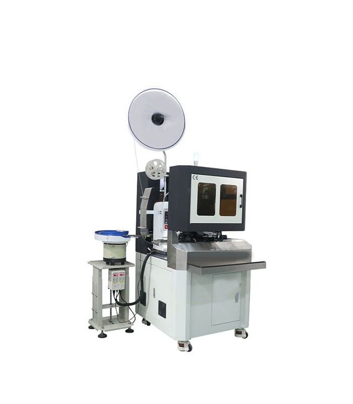 Automatic crimping machine, inserting the connector on one side