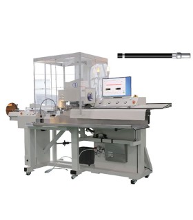 Macchina automatica per spelature e crimpatura di terminali a cavi fotovoltaici (su un lato)