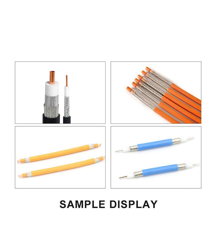 Máquina automática para pelar, desforrar y preparar el blindaje de cables coaxiales (Ø 12 - 45 mm)