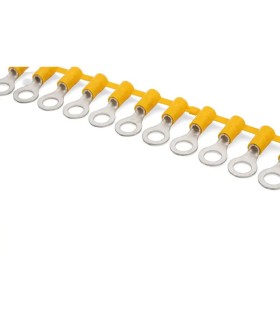 Cosse de câble à œillet enchaîné jaune section de 4-6 mmq trou 8 externes 6,60 mm