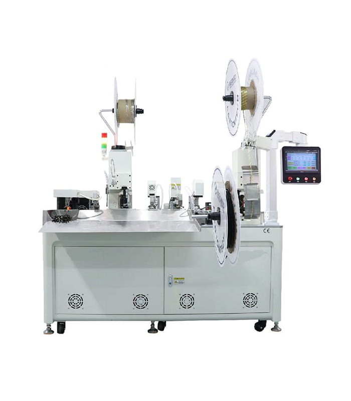 Máquina automática de crimpado de terminales de doble cara e inserción automática de tubos termorretráctiles (0,5-10 mm)