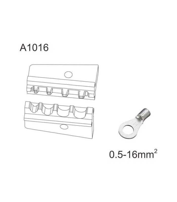 Crimping die for bare eyelet terminals 50.5-16 mmq