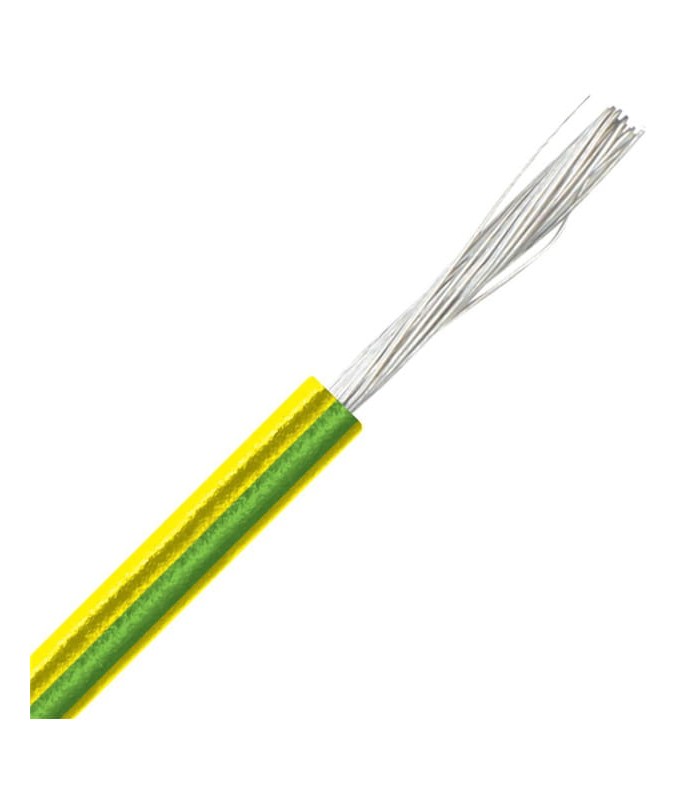 Section de câble 1,5 (awg 16) H07V2-K style 1015 jaune/vert