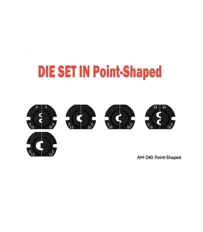 Alicate neumático con matrices tipo point para crimpado de terminales de cable (16 – 240 mmq)