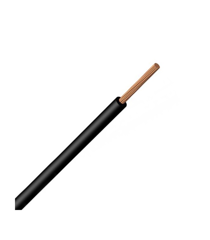 Cable de un solo núcleo T3 FLRYW-B (FR125 F5) ISO 6722 seg. 0,50 mmq Negro