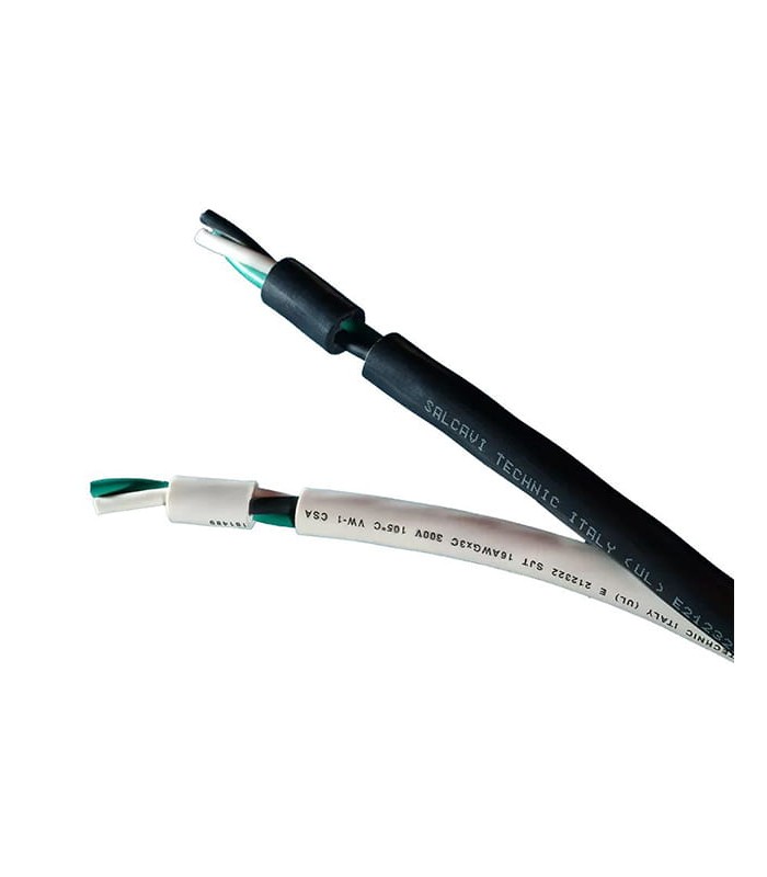 Cable de PVC SJT 2x18 AWG con cubierta exterior negra