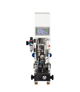 Macchina automatica per la crimpatura del gommino sul cavo