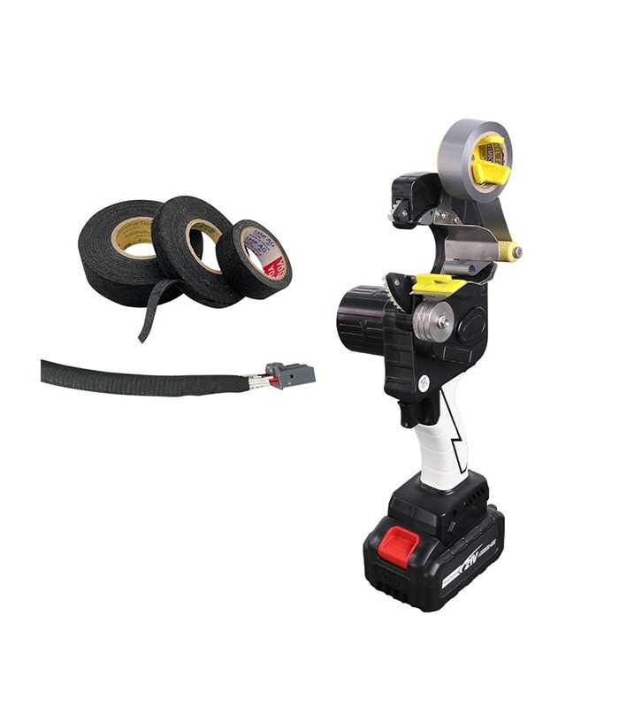 Tape wrapping machine for wire harnesses and cable bundles (Ø 2–35 mm)